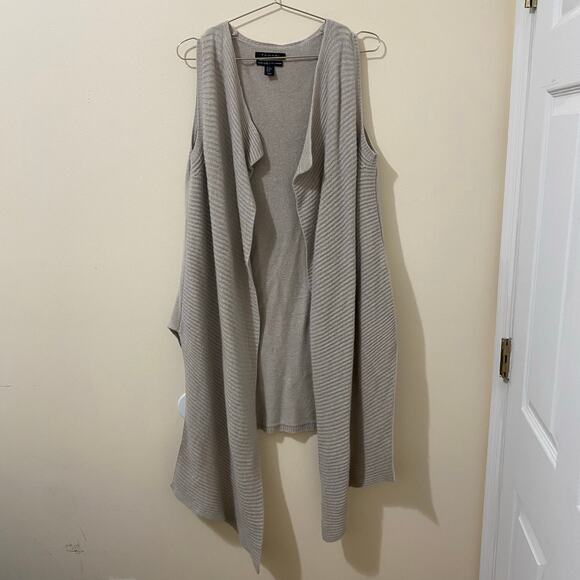 Tahari 100% Cashmere Open Duster Vest Size‎ Medium